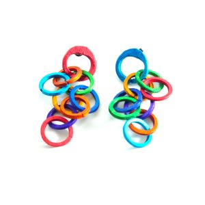 Pendientes aros de aluminio colores presión.