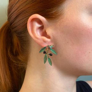 Pendientes hoja de olivo.